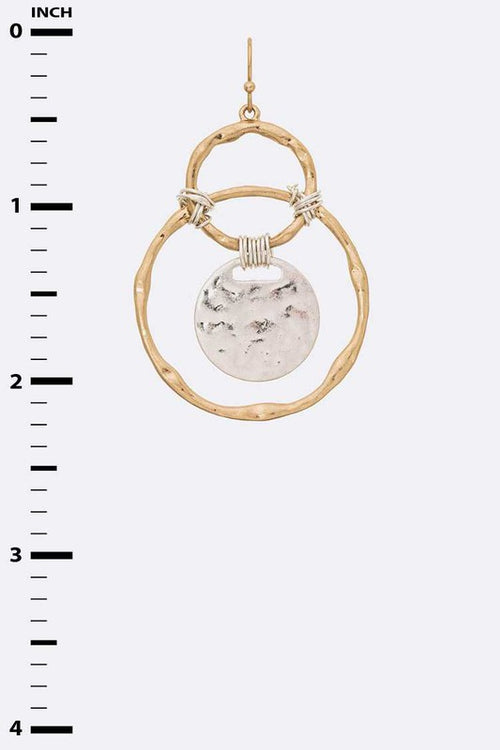 2 Tone Hammered Earrings