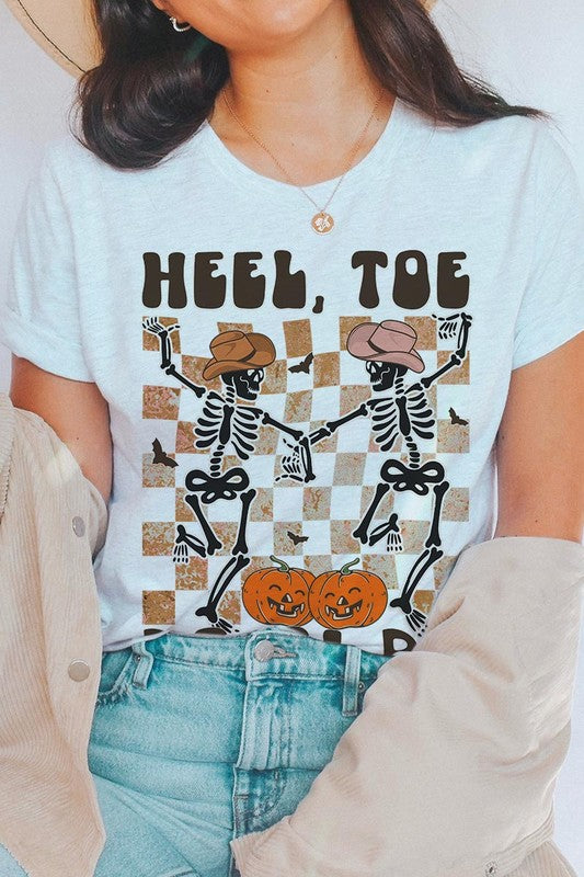 Skeleton tshirt featuring two skeletons dancing the Do Si Do Unisex Short Sleeve