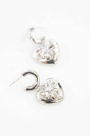 Puffed Heart Hoop Earrings
