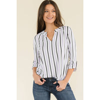 Perseption - FLAT BUTTON FULL PLACKET MANDERINE SHIRT
