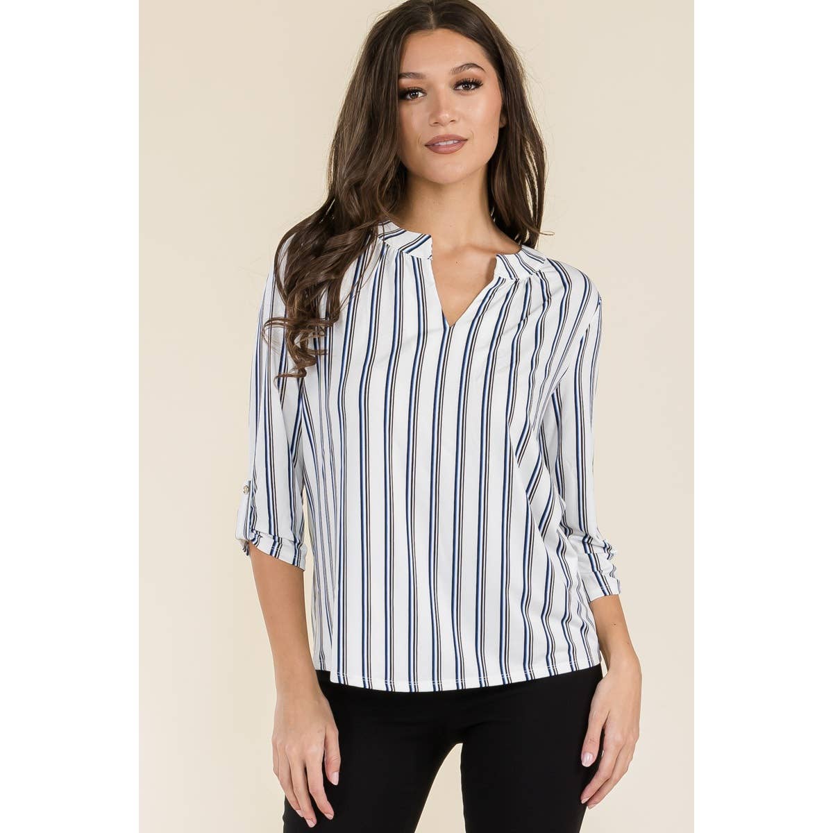 Perseption - FLAT BUTTON FULL PLACKET MANDERINE SHIRT