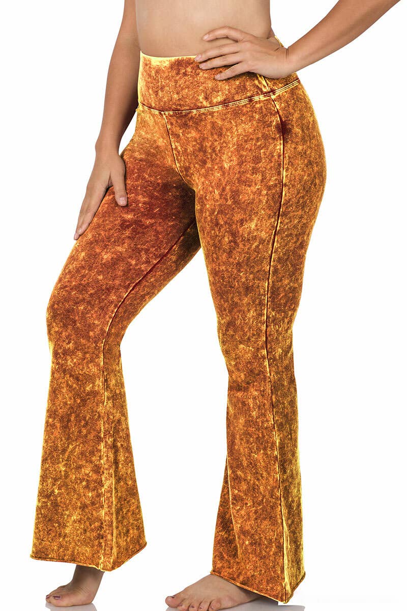 42POPS - ",..._ SI-19553 PLUS SIZE MINERAL WASHED Yoga pants