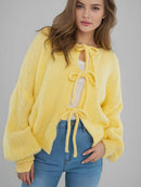 Miss Sparkling - V-neck front tie Cardigan
