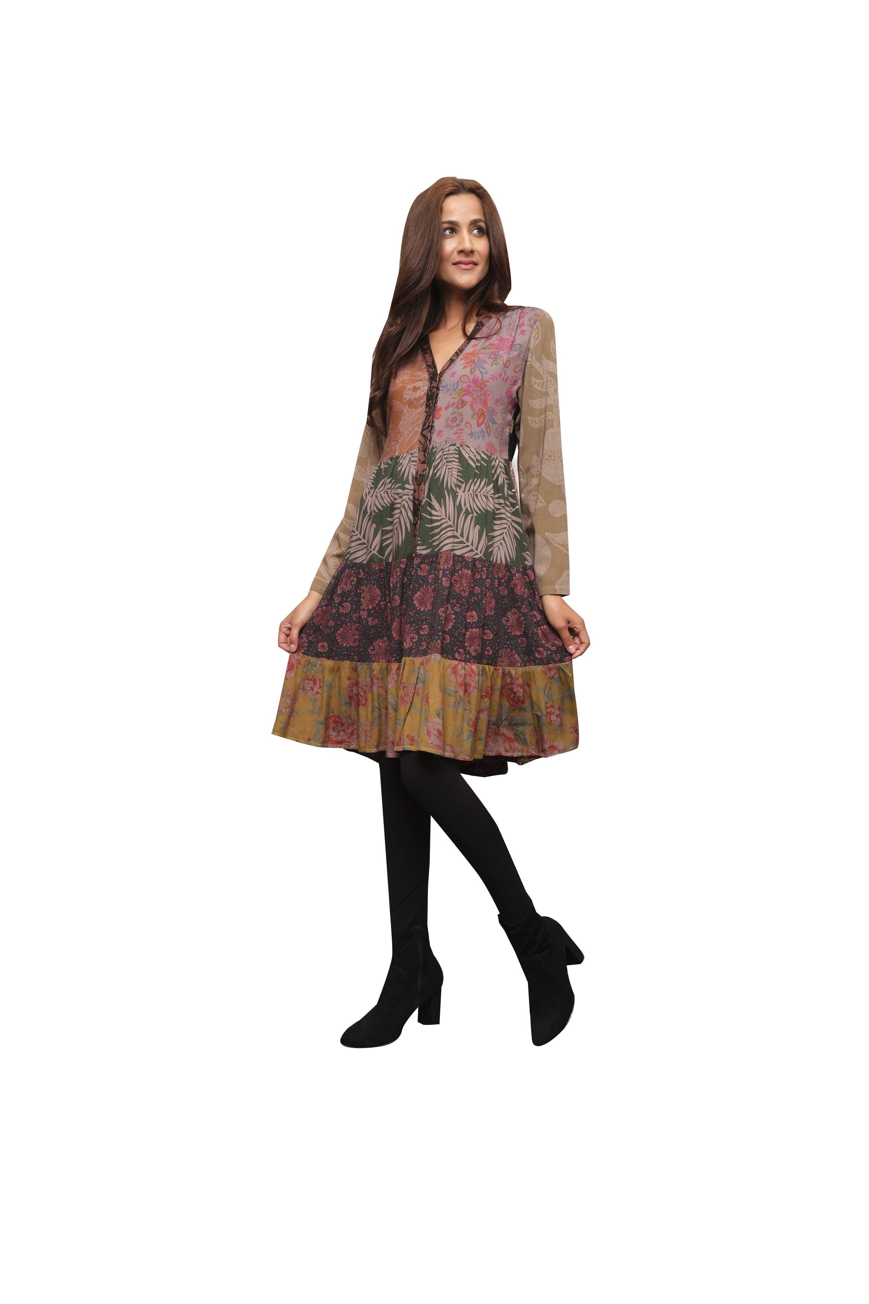 Sacred Threads - Floral Patchwork Dress