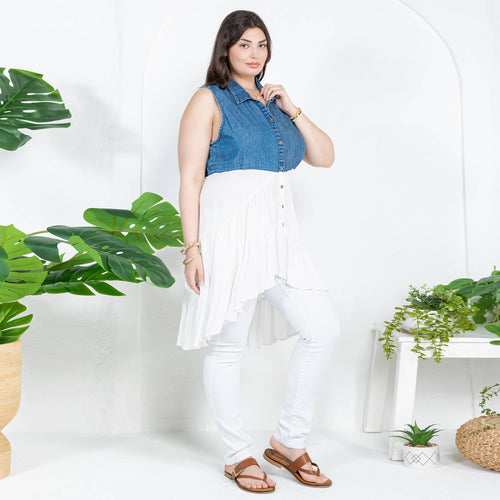 Young Threads - Front-Open Asymmetrical High Low Top - New Design