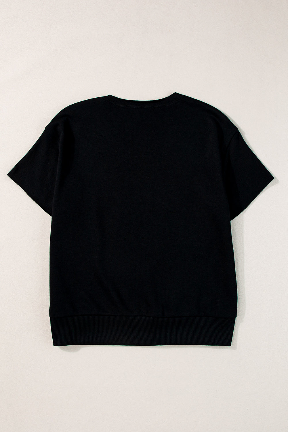 Light Grey USA Letter Patch Notched Neck Loose Tee