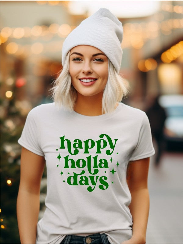 Happy Holla Days Graphic Short Sleeve Tee