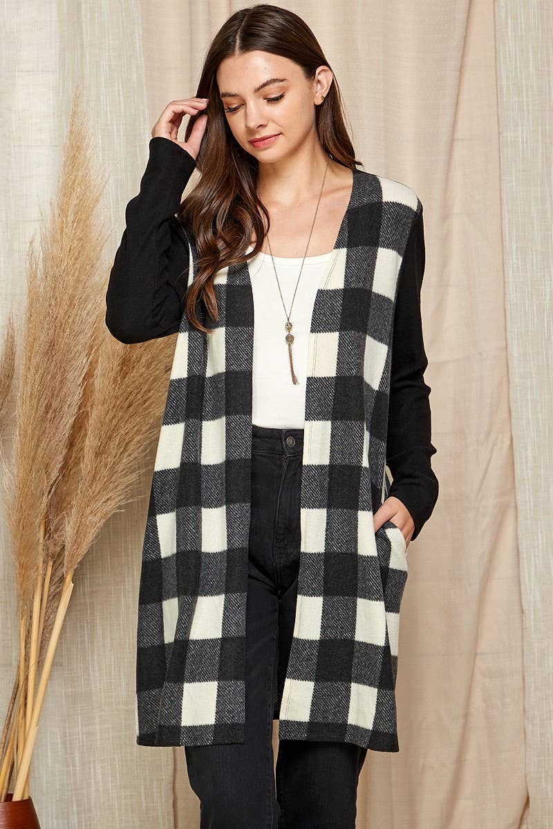 Shopin LA - SG21021 - WOMEN MIXED ANIMAL DRAPED OPEN FRONT CARDIGAN