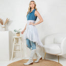 Young Threads - Front-Open Asymmetrical High Low Top - New Design