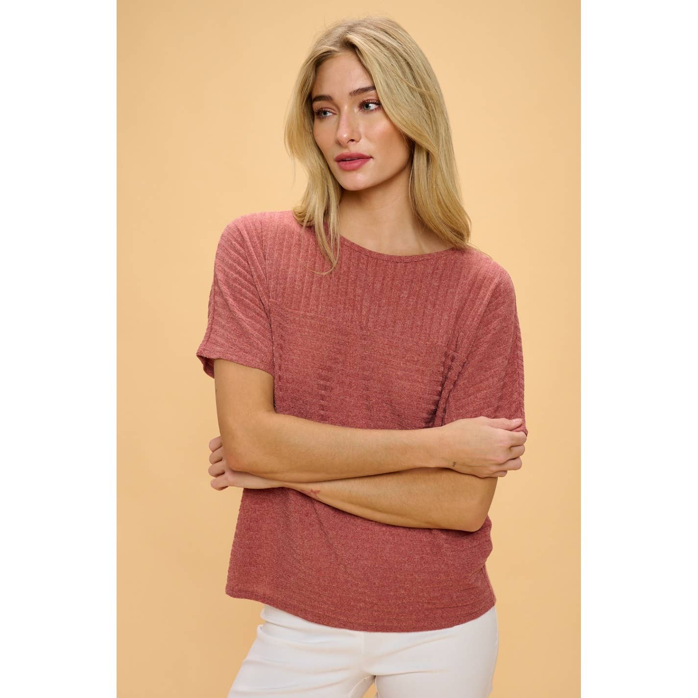 Perseption - VERTICAL YOKE CUFF DOLMAN KNIT SWEATER