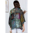 YOUNG THREADS - Western Kimono Top In Overdyed Mix N Match Patches