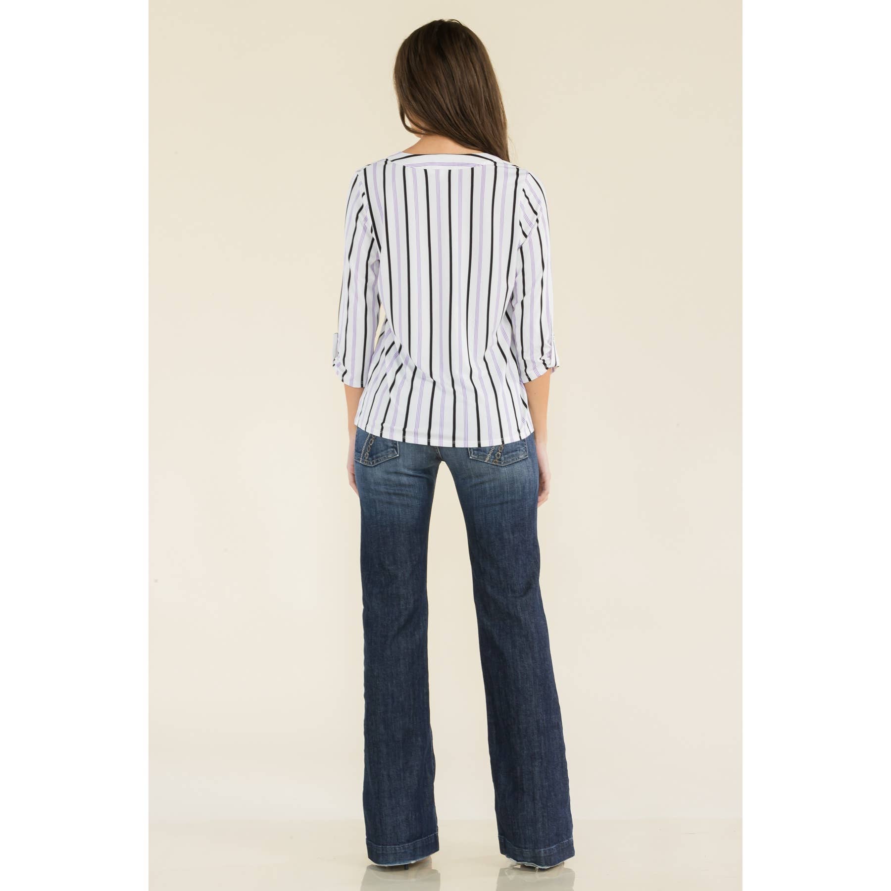 Perseption - FLAT BUTTON FULL PLACKET MANDERINE SHIRT