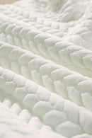 White XOXO Chenille Letter Patch Quilted Sweatshirt