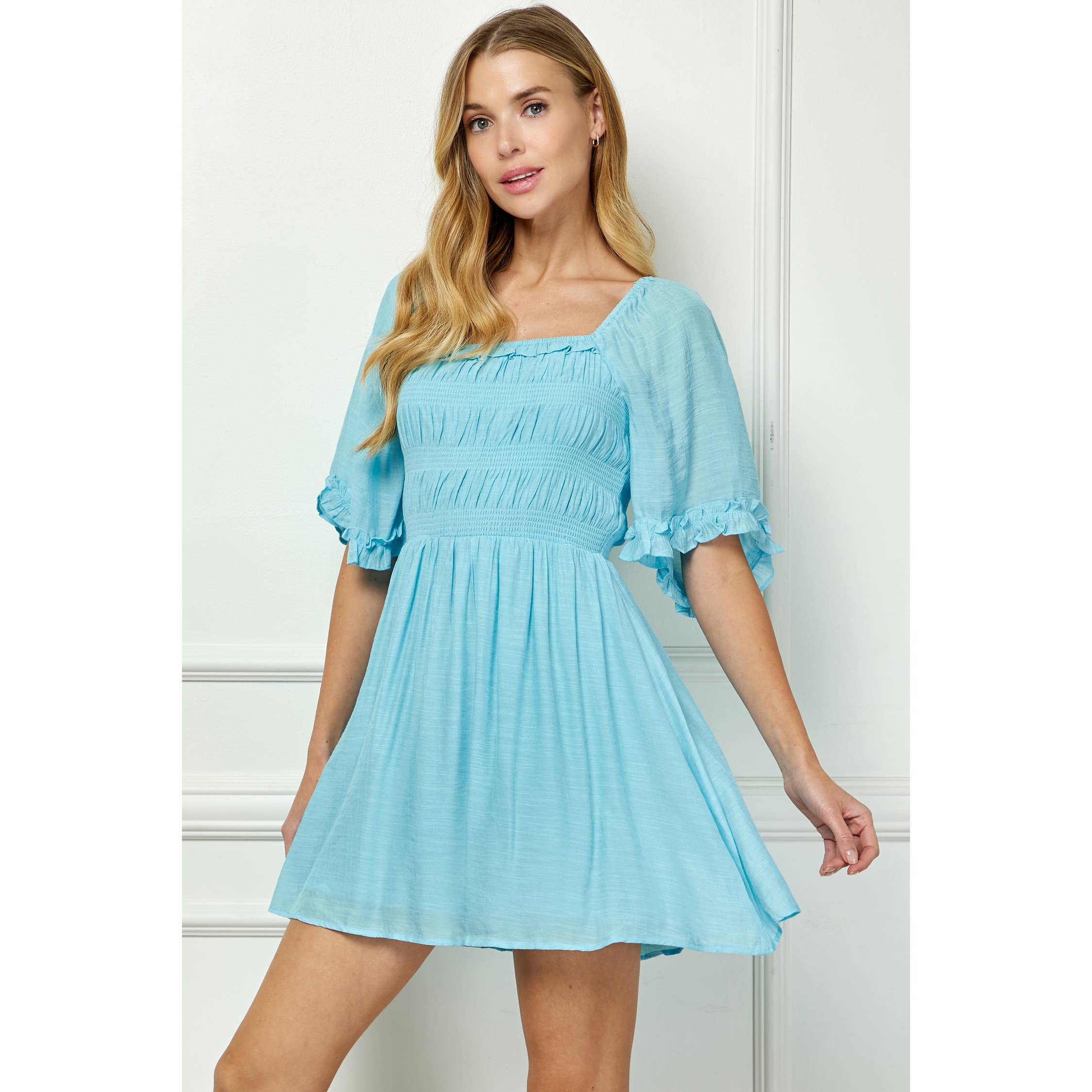 Winslow Collection - SWEET SQUARE NECK FLUTTER DRESS