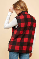 Shopin LA - SPT5193P. - PLUS SIZE REVERSIBLE PLAID ZIP UP POCKET VEST