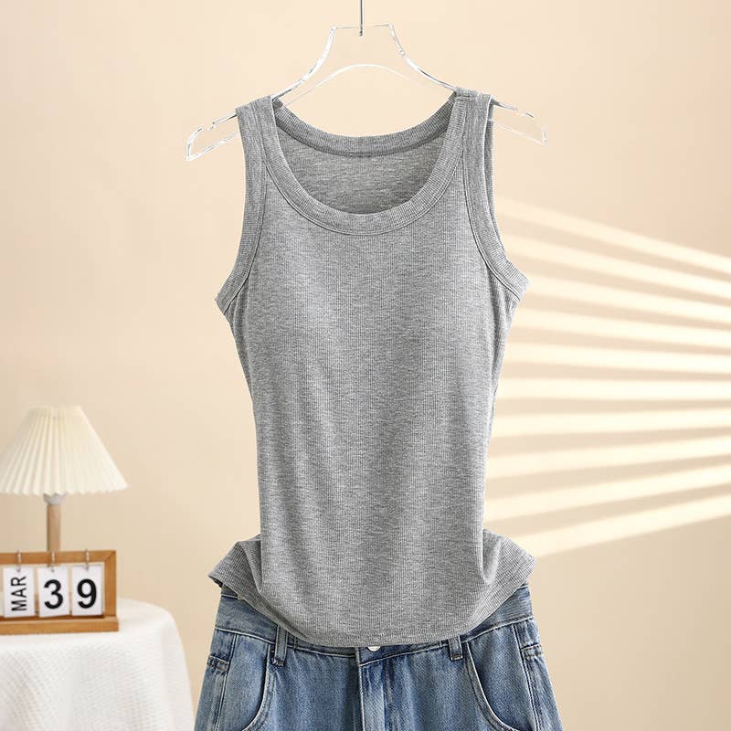 Hope & Sunshine - Ribbed Modal Padded Camisole Tank Top