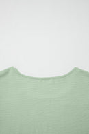 Clearly Aqua Plus Size Crew Neck Ruffle Sleeve Top