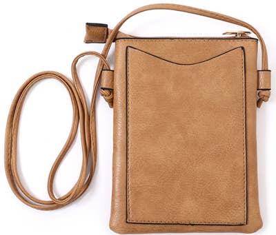 Shine Mark Accessories - Beige - Cat Laser Cut Cross Body Cell Phone Bag