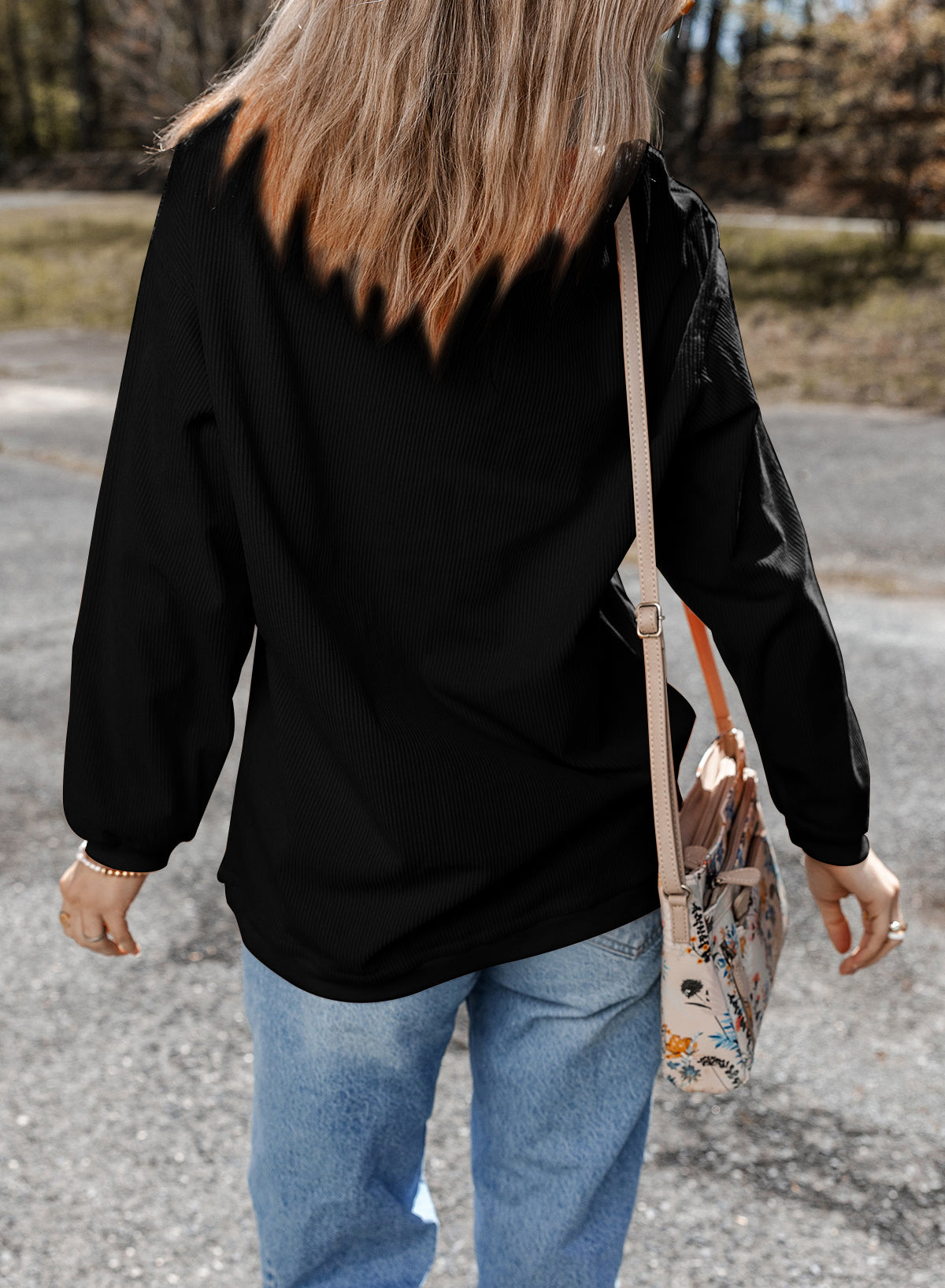 White Football Graphic Game Day Embroidered Corded Sweatshirt