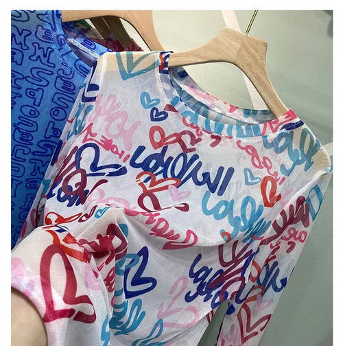 Hope & Sunshine - Tie-Dye Mesh Top