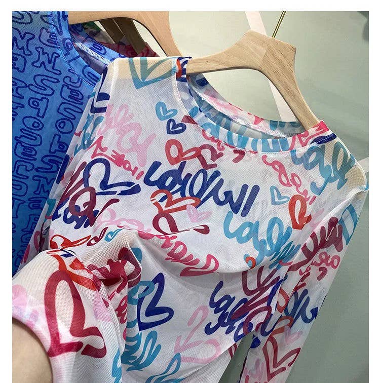 Hope & Sunshine - Tie-Dye Mesh Top