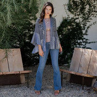 Young Threads - Printed Rayon Kimono Shrug with Embroidery (New Color)