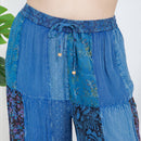 Young Threads - Retro Revival Long Flared Patchwork Pants (New Color)