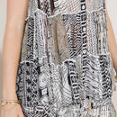 Young Threads - Boho Patchwork Set: Buttondown Top & Flared Pants