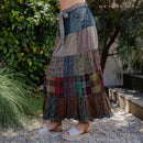 Young Threads - Western Boho Chic: Patchwork Belted Skirt  (New Color)