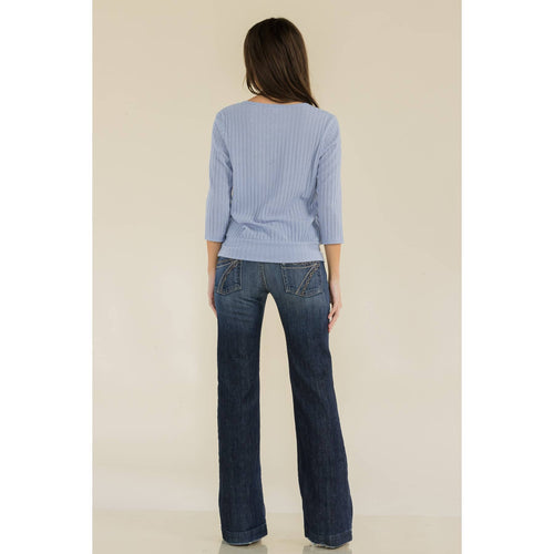 Perseption - LACE UP GROMMENT BANDED BOTTOM DOLMAN TOP
