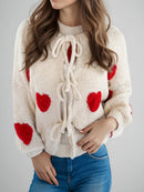 Miss Sparkling - Front tie heart cardigan