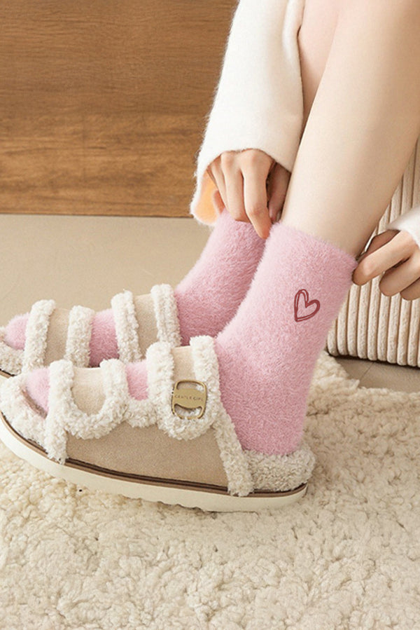 Gossamer Pink Valentine's Day Heart Thick Soft Socks