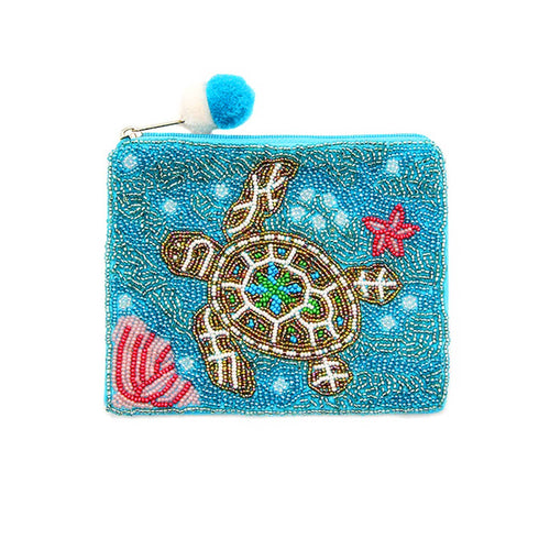 Ole - Sea Turtle Beaded Coin Purse LAC-CP-1403