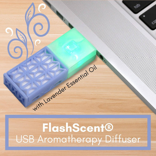 Belle Aroma® - FlashScent® USB Diffuser - Blue, Lavender Essential Oil