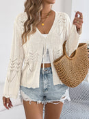 Hope & Sunshine - Tie Front Bell Sleeve Knit Cardigan
