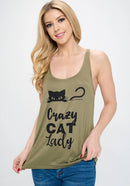 LA Soul - Crazy Cat Lady Print Graphic Tanktops