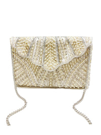 Ole - Scallop Embellished Clutch LAC-SS-463