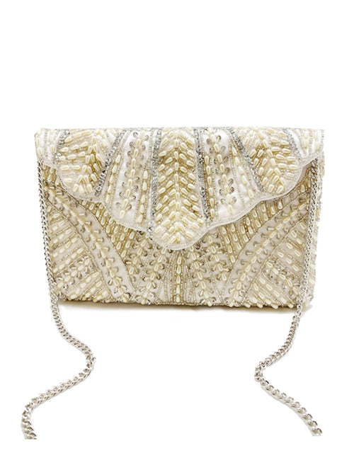 Ole - Scallop Embellished Clutch LAC-SS-463