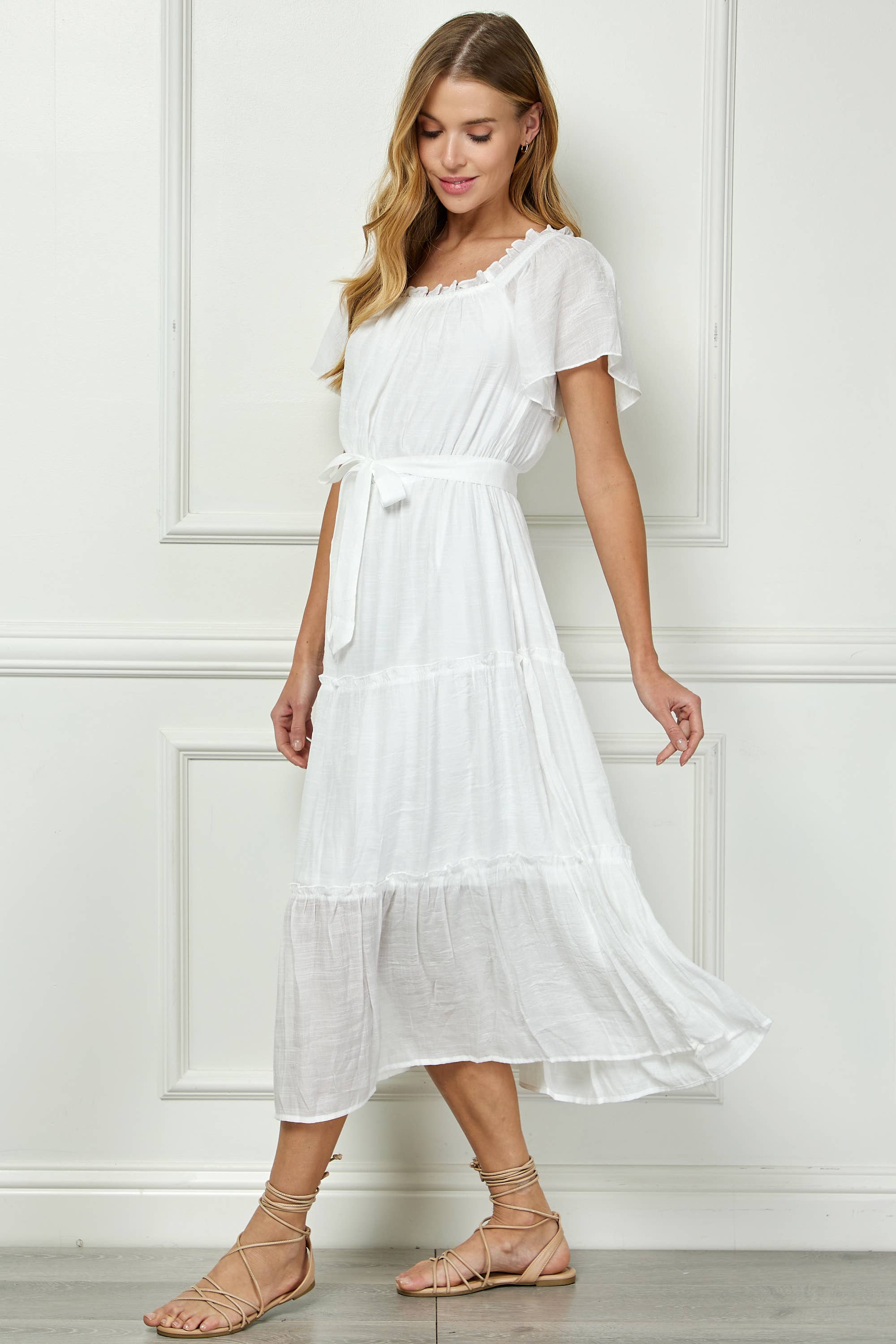 Winslow Collection - RUFFLE TIERED CROPPED MAXI WITH LINING