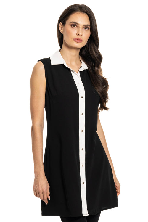 Adore - A314 - Black and White Collared Dress