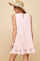 Shopin LA - SD21010-25038 - WOMEN SOLID SLEEVELESS RUFFLED MIDI DRESS