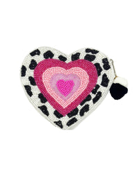 Ole - Heart Cowpint Beaded Coin Purse