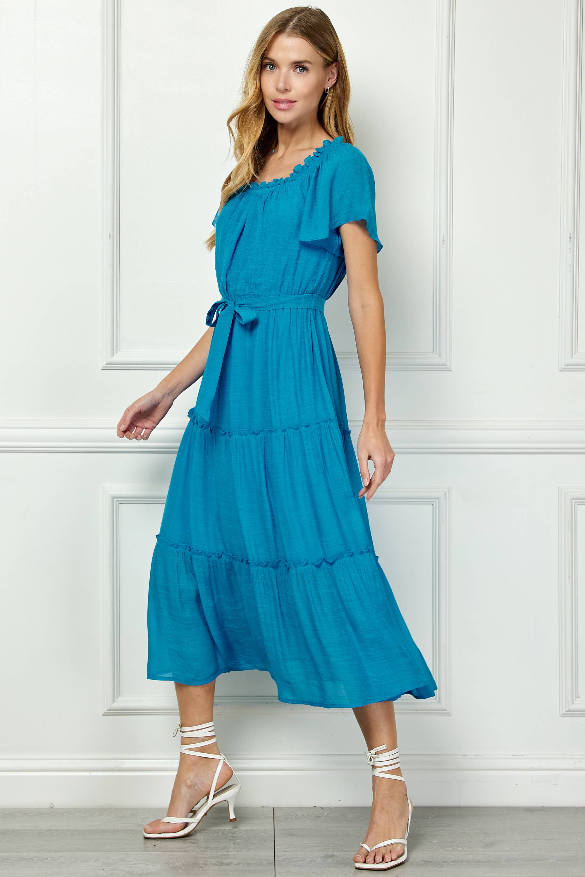 Winslow Collection - RUFFLE TIERED CROPPED MAXI WITH LINING