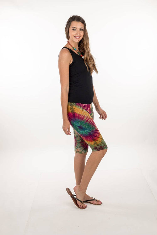 Sacred Threads - Colorful Short Tie Dye Leggings