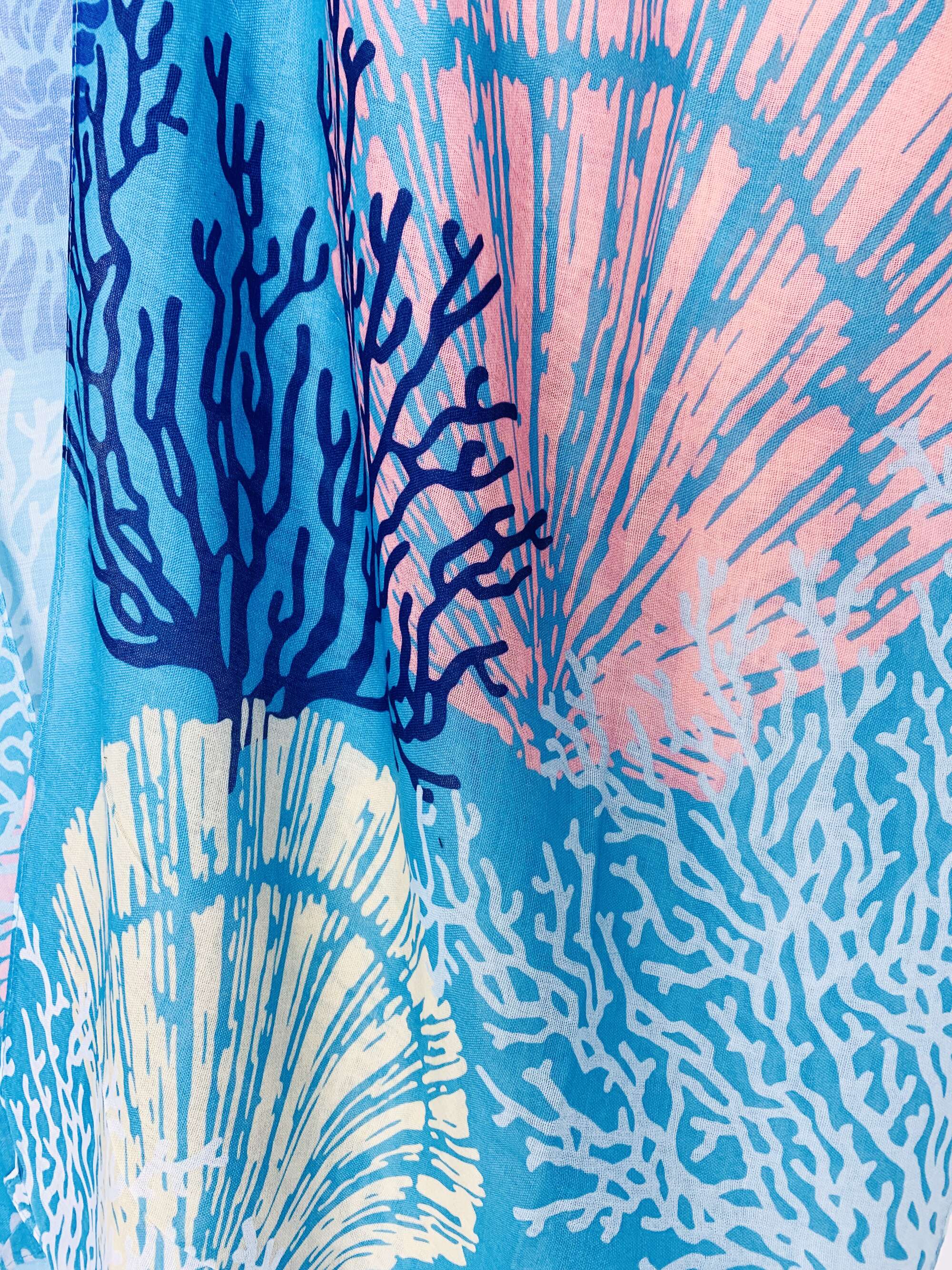 JC Sunny Fashion - Blue-Pink Starfish & Coral Kimono
