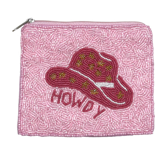 Ole - HOWDY W/HAT Beaded Coin Purse LAC-CP-1393