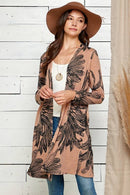 Shopin LA - SG21021-2087 - WOMEN FLORAL PRINT SOFT POCKET CARDIGAN