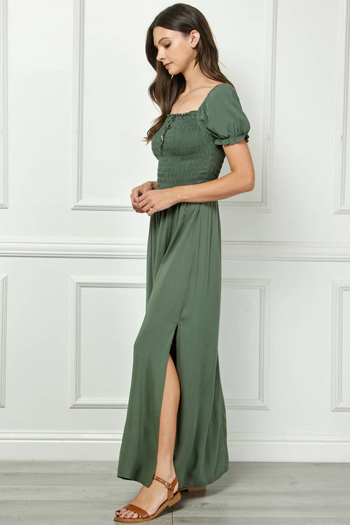 Winslow Collection - SMOCKED TOP MAXI BOHO DRESS BP433861MI