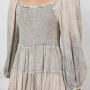 Young Threads - Rustic Bohemian: Smocked Patchwork Maxi Dress - New