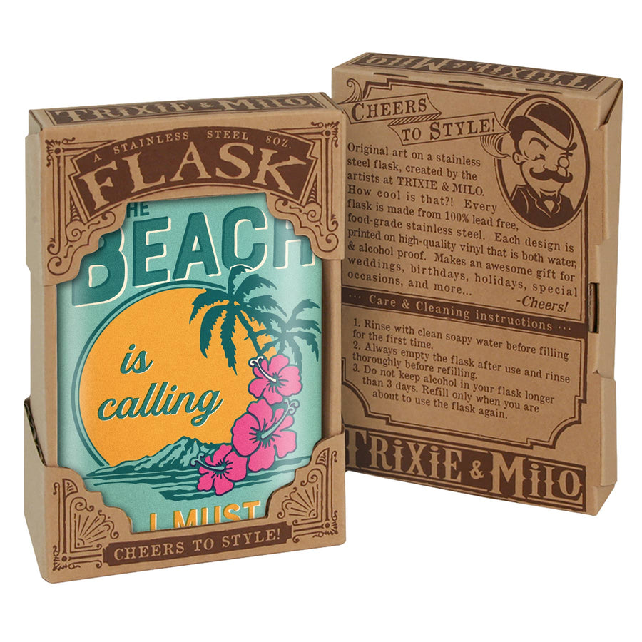Lucky Jack - Flask - The Beach is Calling...